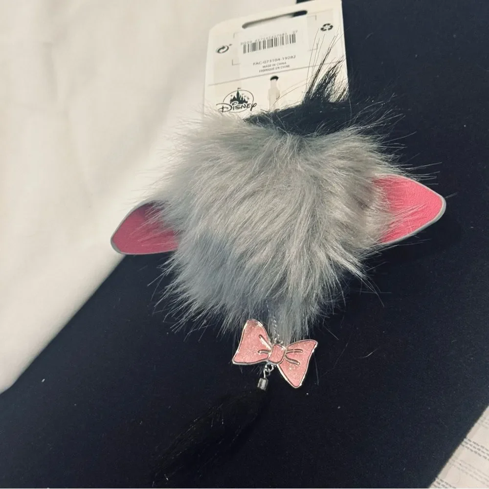 NWT Disney Eeyore Furry Pom Pom Bag Charm Keychain